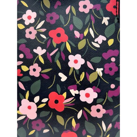 Kate Spade Floral Tote Bag Large Laurel Way Dally Boho Faux Leather Zip Shoulder - Picture 5 of 12